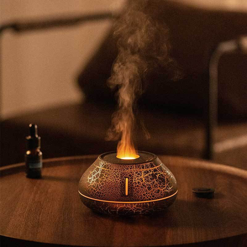 Flame Effect Aroma Diffuser – LED Humidifier with Colourful Lights & Auto Shut-Off (130ml, Ultra-Quiet)