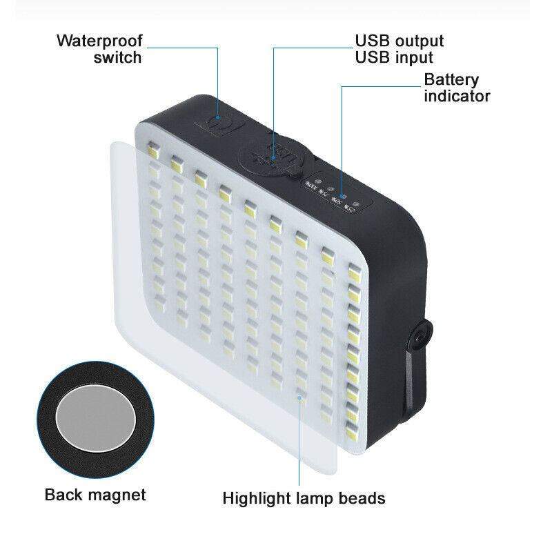 LED Solar Camping Lantern – USB Rechargeable Outdoor Tent & Emergency Light