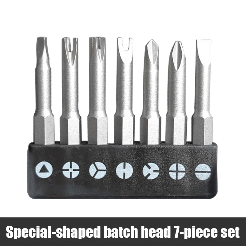 5-Piece Magnetic Security Screwdriver Bit Set – U, Y, Triangle, Inner Cross, Claw (1/4" CR-V, 50mm)