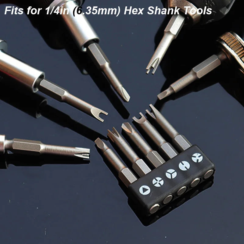 5-Piece Magnetic Security Screwdriver Bit Set – U, Y, Triangle, Inner Cross, Claw (1/4" CR-V, 50mm)