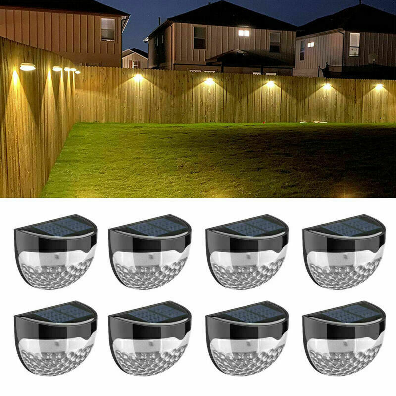 2–12 Pack Solar LED Wall Lights – Outdoor Garden & Fence Lighting
