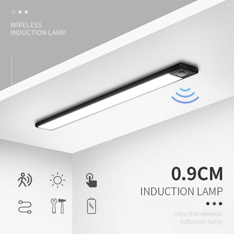 LED Motion Sensor Cabinet Light – USB Rechargeable Magnetic Under-Counter Lamp (Dimmable, 3 Modes)