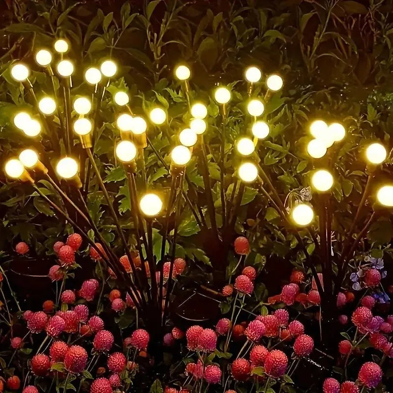 10-Pack Solar Firefly Lawn Lamps – LED Garden Lights for Courtyard & Festival Décor (IP65, Wind-Driven Effect)