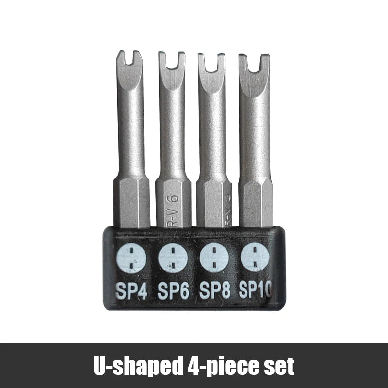 5-Piece Magnetic Security Screwdriver Bit Set – U, Y, Triangle, Inner Cross, Claw (1/4" CR-V, 50mm)