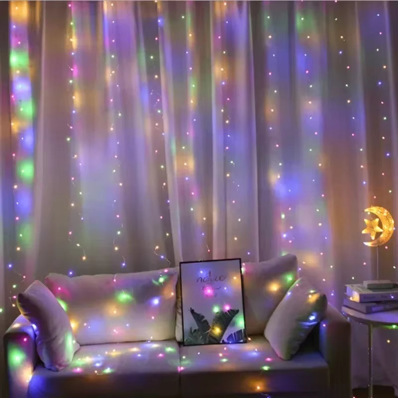 LED Curtain Fairy Lights with Remote – USB Powered Festoon String Light (Various Sizes & Colours)