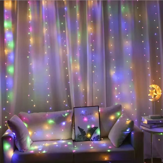 LED Curtain Fairy Lights with Remote – USB Powered Festoon String Light (Various Sizes & Colours)