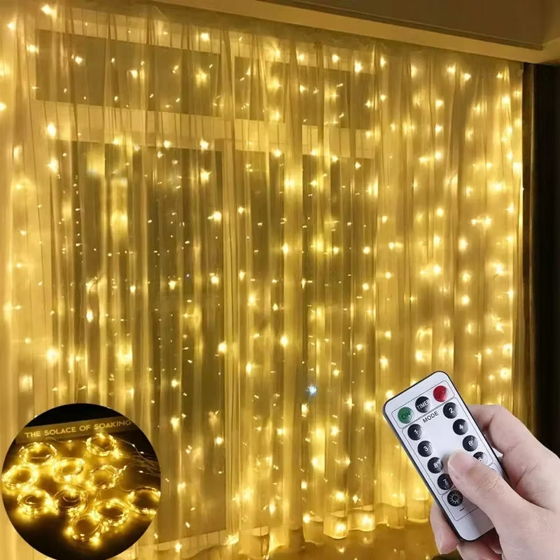 LED Curtain Fairy Lights with Remote – USB Powered Festoon String Light (Various Sizes & Colours)