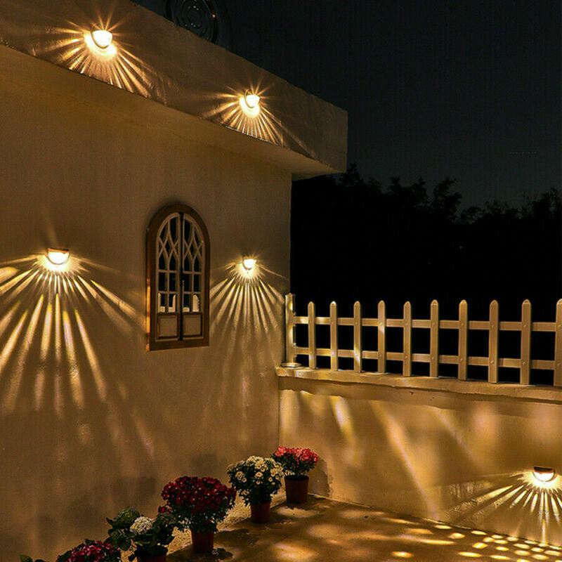 2–12 Pack Solar LED Wall Lights – Outdoor Garden & Fence Lighting